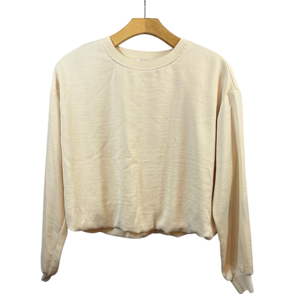 SKIES ARE BLUE womens cream colored 2 piece lounge set - Picture 2 of 12
